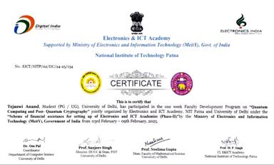 FD Program on Quantum Computing and Post Quantum Cryptography